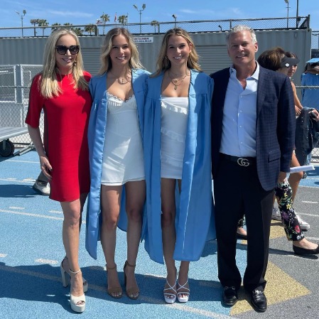 David Beador with his twin daughters on their graduation day. 